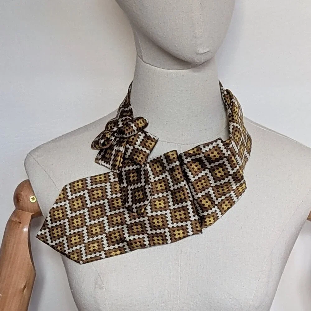 Ogsplosh Unisex Ascot Scarf Neckwear Size Long Gold Cream